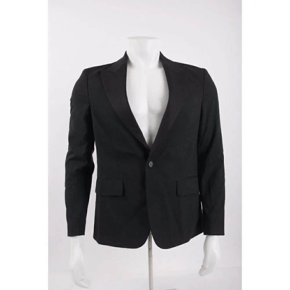 Zara Mens Tuxedo Style Suit Jacket Coat Blazer US 36 EUR 46 Black 6747/620 NWT